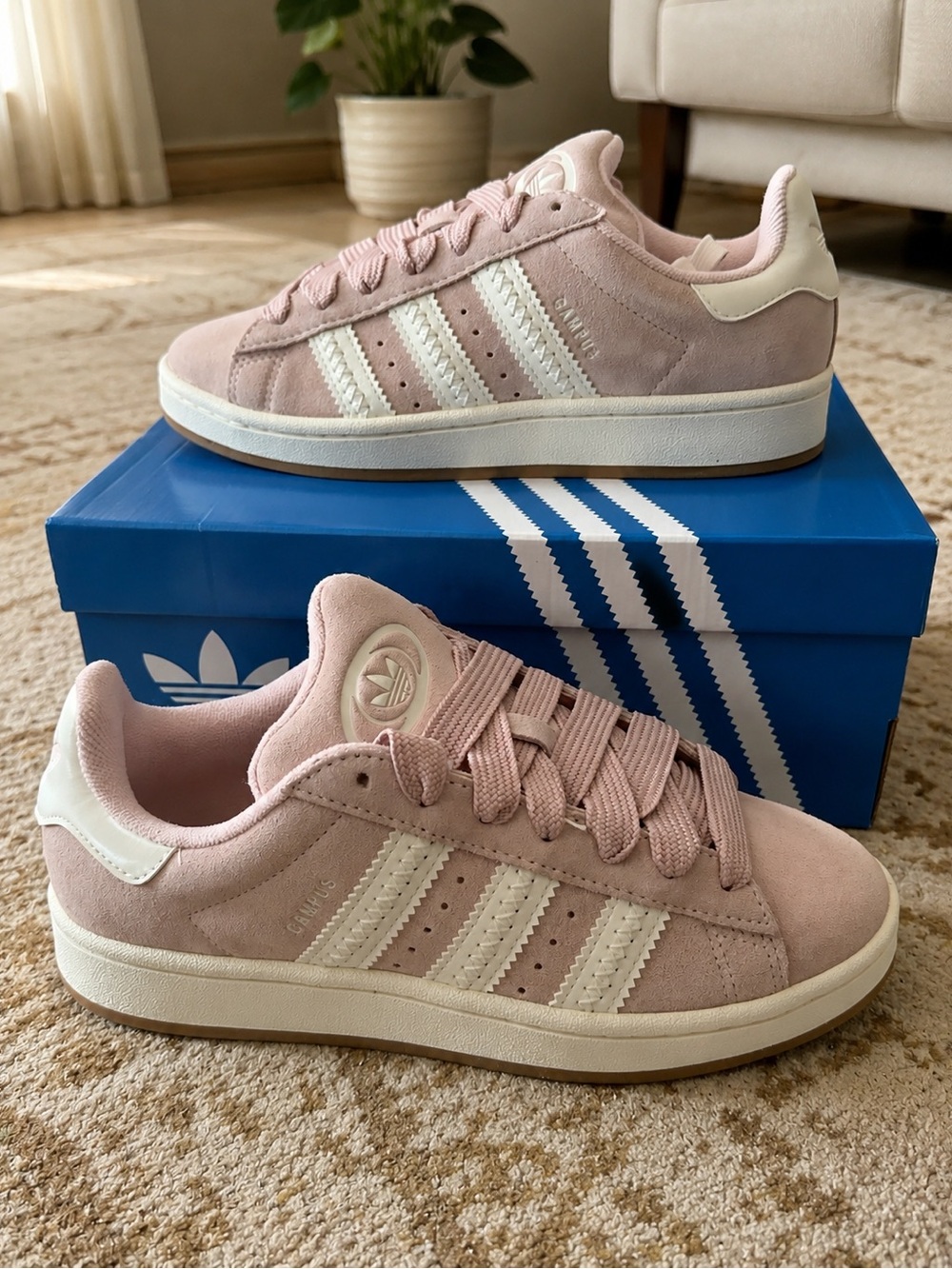 adidas Campus 00S Lace Up  Womens Pink Sneakers Casual Shoes JR1376